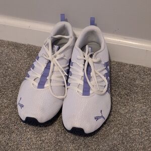 Puma White and Lavender Sneakers